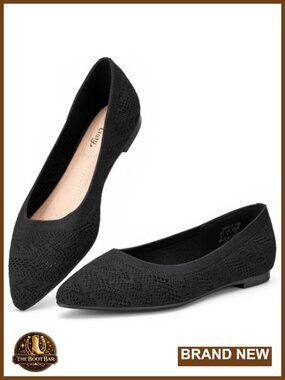 Pointed Toe Knit Mesh Ballet Flats Slip On Dress Shoes Comfort
